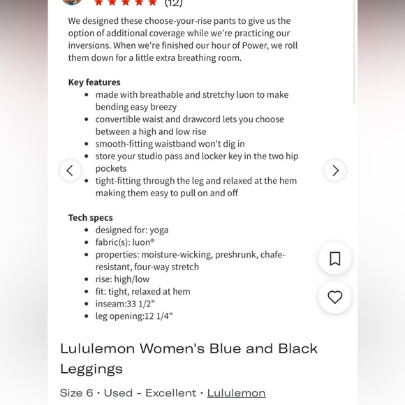 Lululemon leggings - Picture 11 of 12
